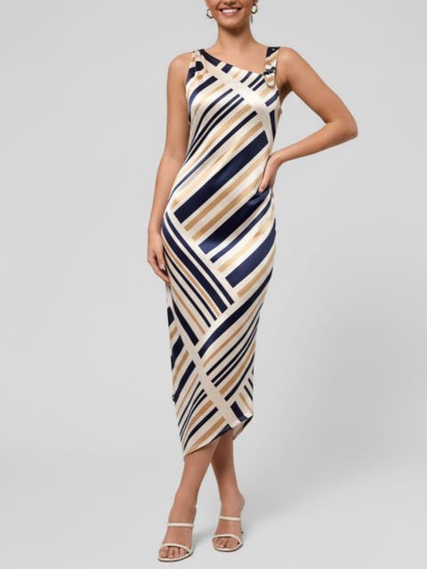 Nerida Asymmetrical Neck Midi Dress