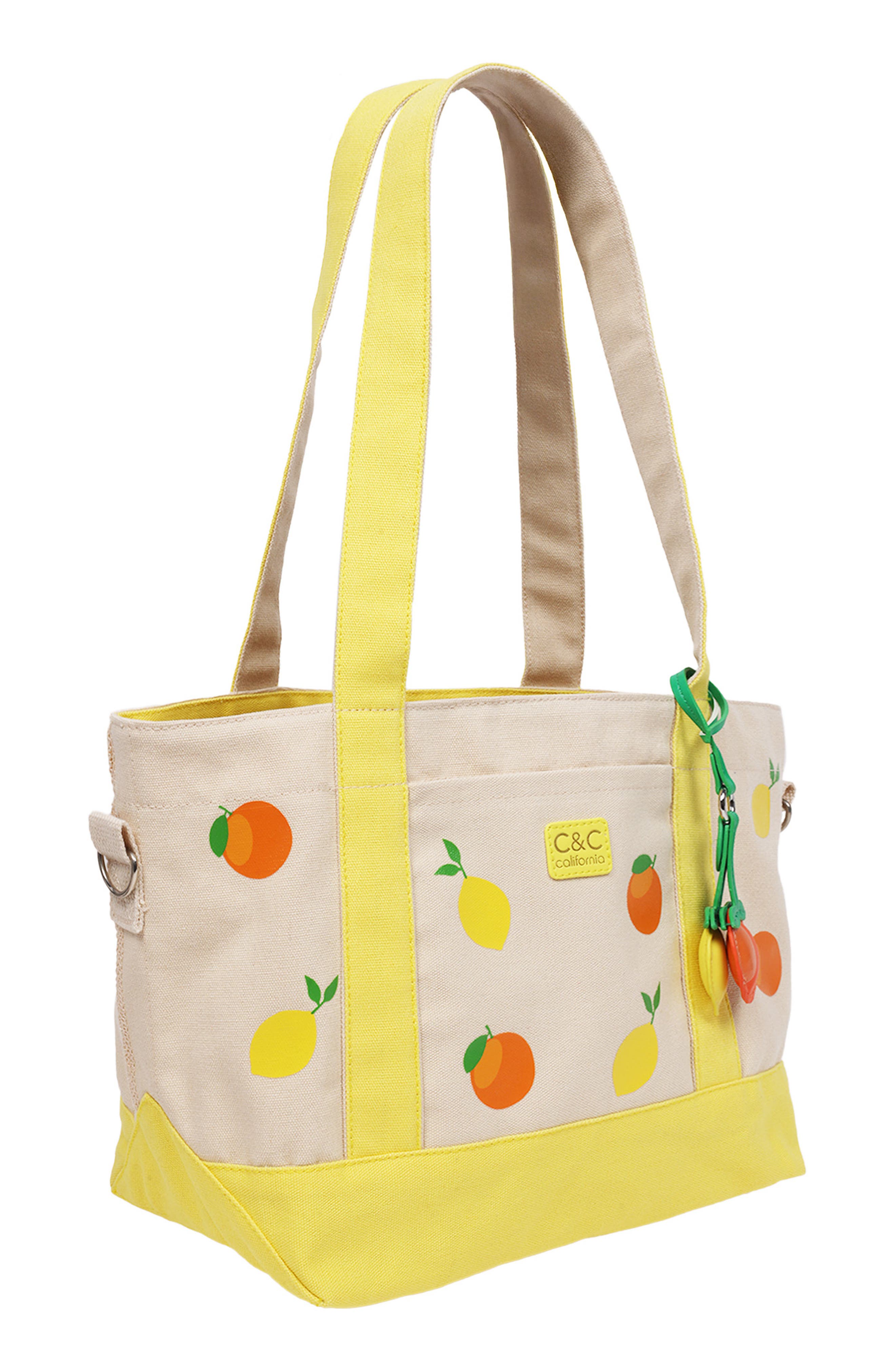 C & C California Citrus Fruit Tote Bag, Alternate, color, Yellow