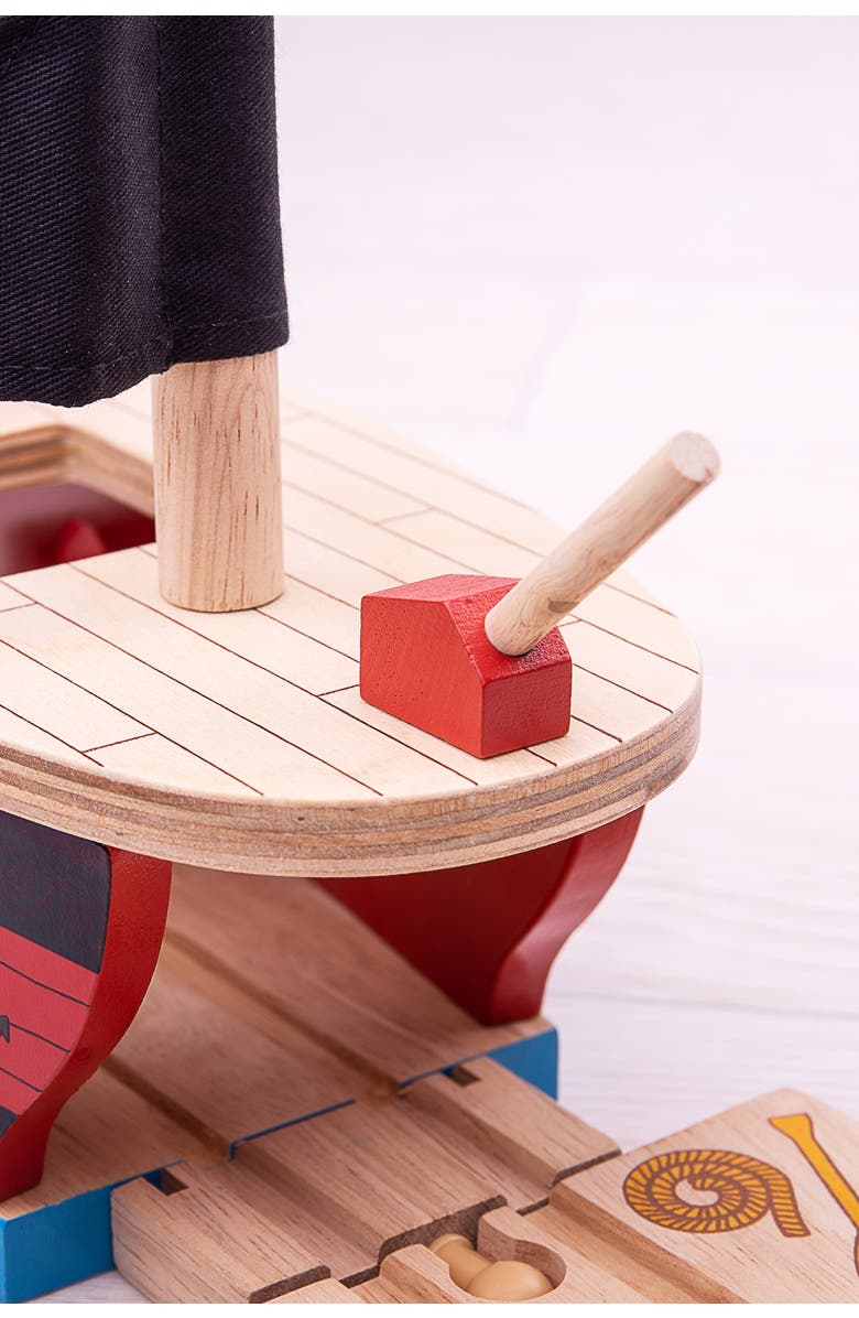 Bigjigs Rail Pirate Galleon, Alternate, color, Red