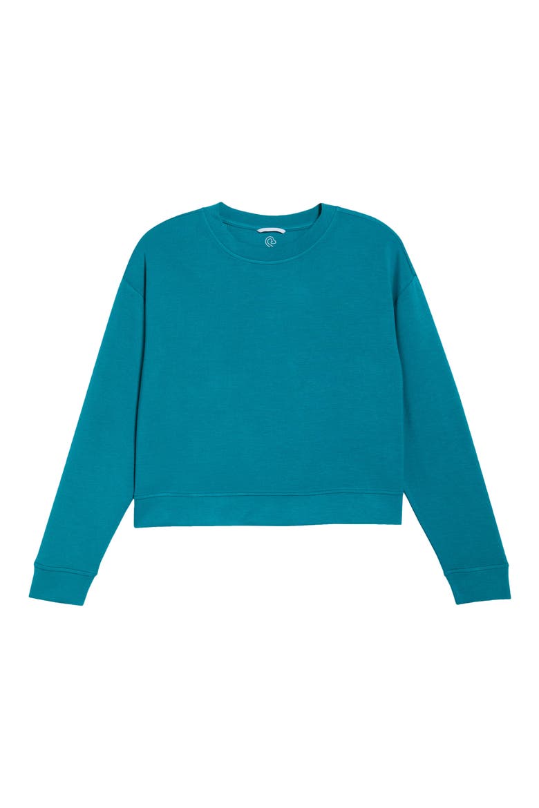 Sienna Crop Performance Sweatshirt, Alternate, color, DEEP-LAKE