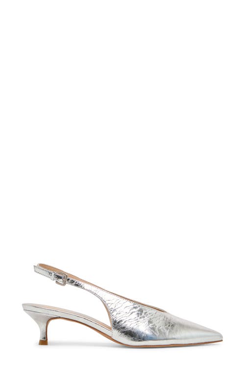 Dolce Vita Alenna Slingback Pointed Toe Kitten Heel Pump In Metallic