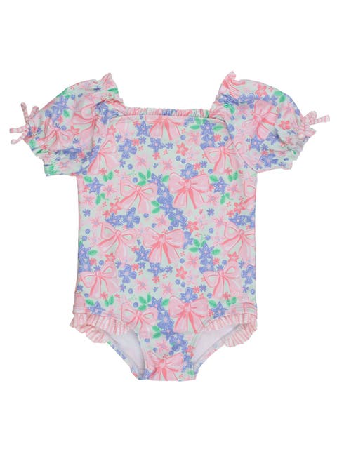 UPF50+ Puff Sleeve One Piece Swimsuit