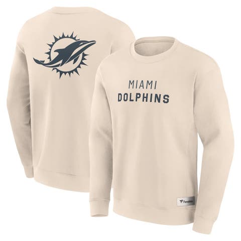 Men's Fanatics Cream Miami Dolphins Elements Future Ground Lettering Pullover Sweatshirt