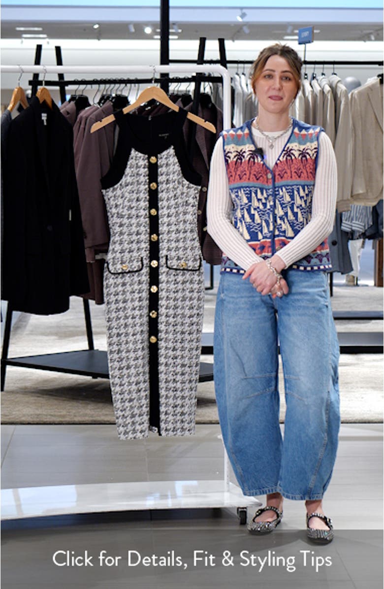 Aura Houndstooth Midi Dress, sales video thumbnail