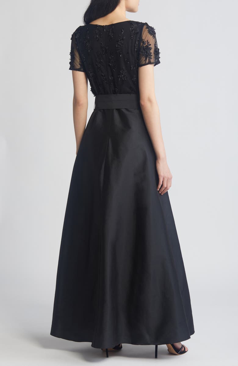 Pisarro Nights 3D Floral Bodice Beaded Gown, Alternate, color,