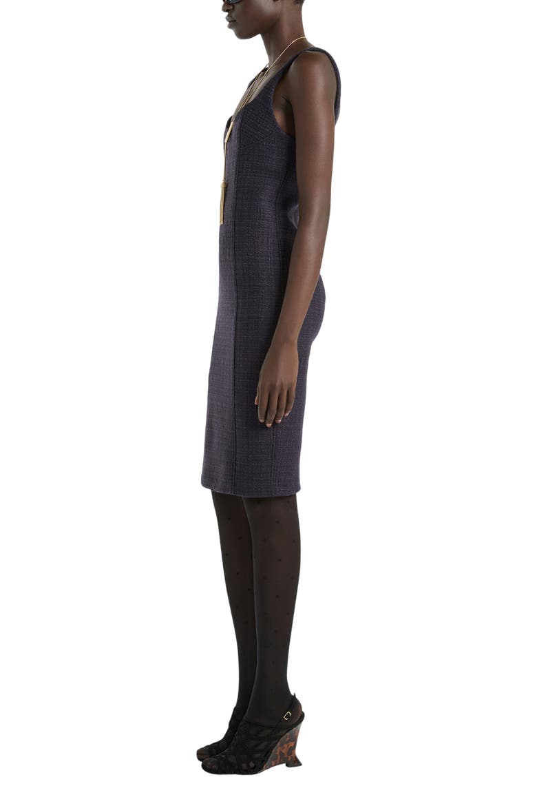 Tweed Dress with Spaghetti Straps, Alternate, color, blue