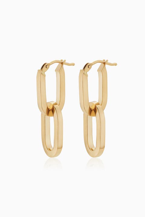 14K Gold Shift Drop Earrings