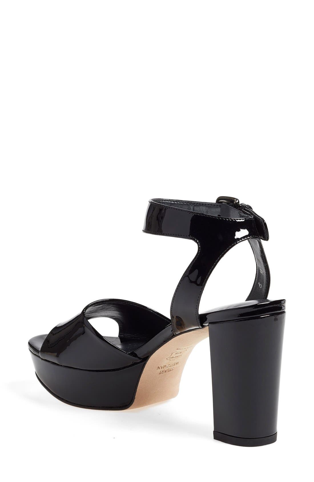 'Real Deal' Platform Sandal, Alternate, color, BLACK PATENT