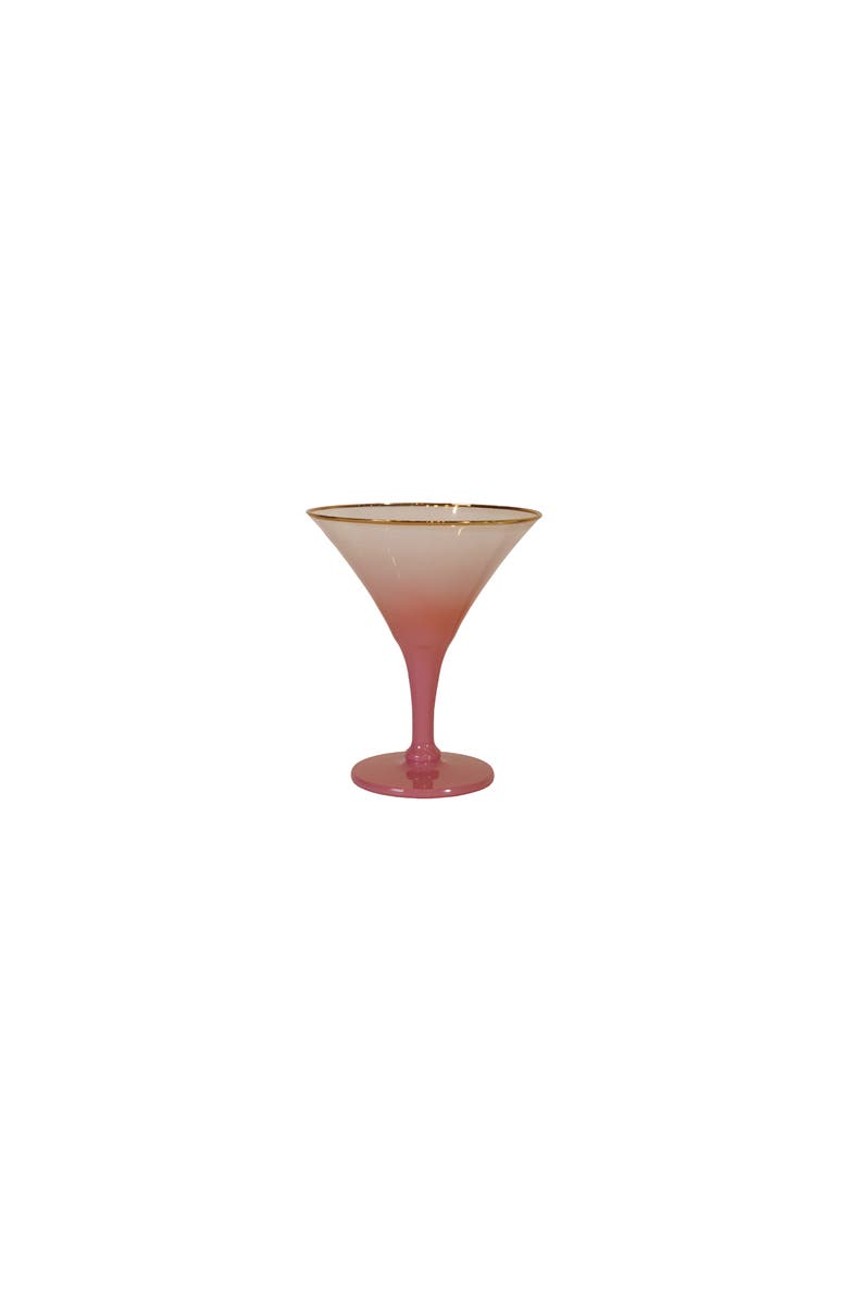 Storied Home 8-Ounce Cocktail Glass with Gold Color Rim, Pink, Main, color, 