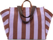 Clare V. Beach Canvas Stripe Tote