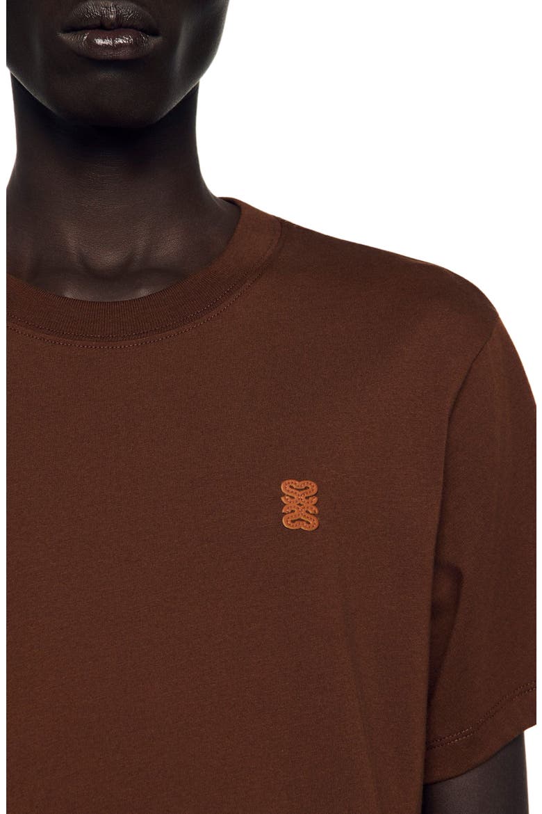 Leather logo T-shirt, Alternate, color, Ginger bread