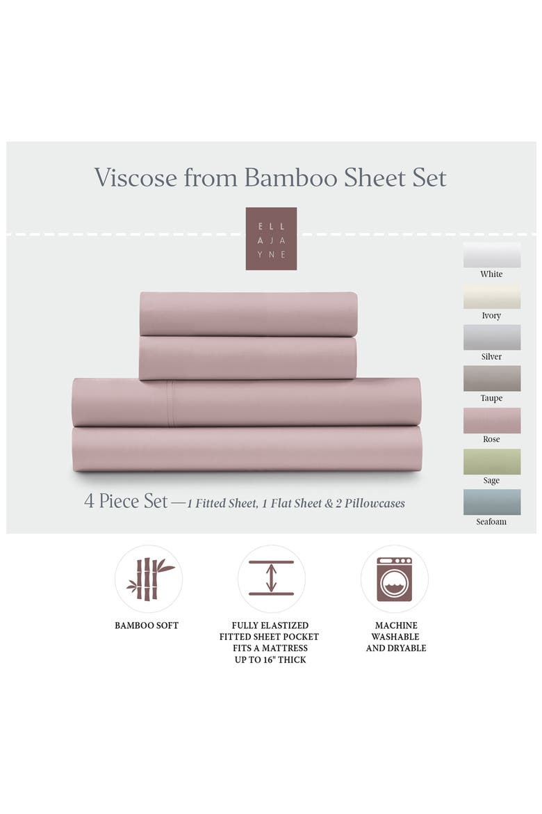Deep Pocket 4-Piece Sheet Set, Alternate, color, ROSE