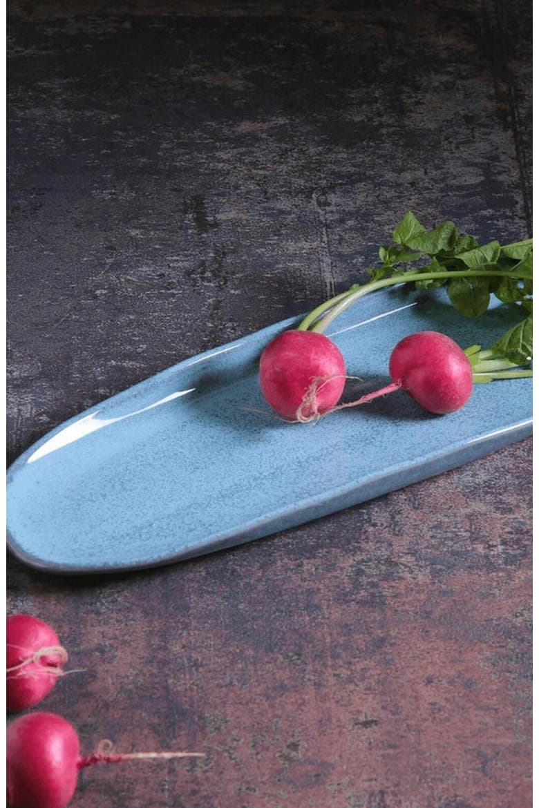 Shallow Organic Oval Platter Large Set of 4, Alternate, color, Breeze