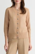 KASPER Rib Trim Cardigan
