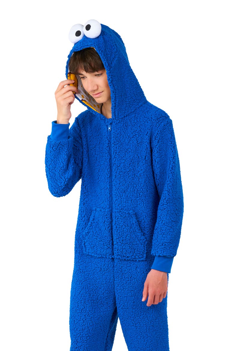 Kids' Sesame Street® Cookie Monster Jumpsuit, Alternate, color, BLUE