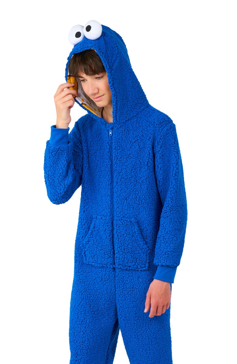 OppoSuits Kids' Sesame Street<sup>®</sup> Cookie Monster Jumpsuit, Alternate, color, Blue