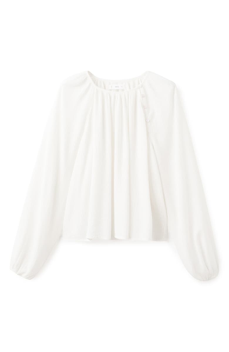 MANGO TEEN Metallic Raglan Sleeve Top, Alternate, color, Off White