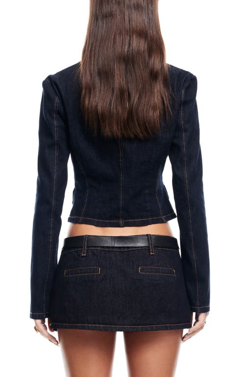 Shop Lioness Lune Denim Blazer In Indigo
