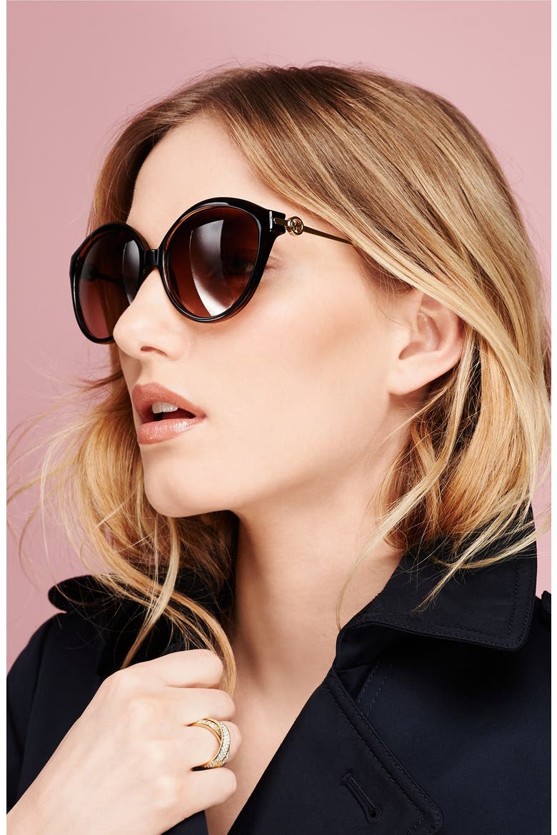 Collection 58mm 'Mykonos' Retro Sunglasses, Alternate, color, BLACK