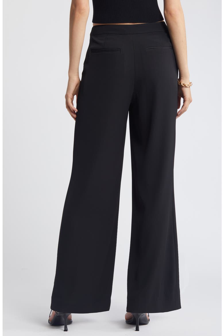 Pleated Wide Leg Pants, Alternate, color, BLACK