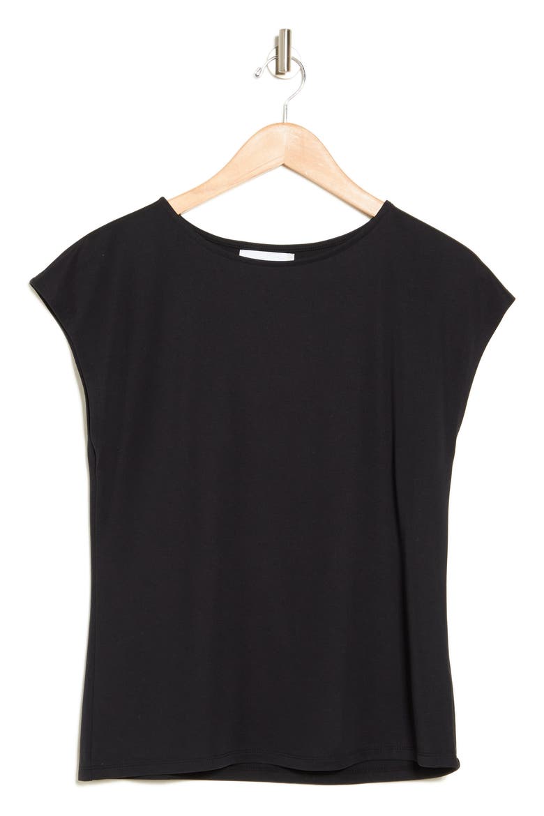 Cap Sleeve Modal Blend T-Shirt, Alternate, color, BLACK