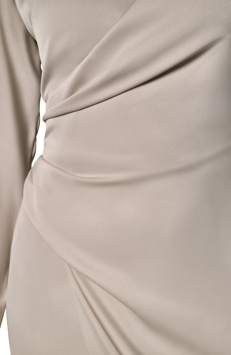 Donna Karan New York Long Sleeve Faux Wrap Satin Dress, Alternate, color,