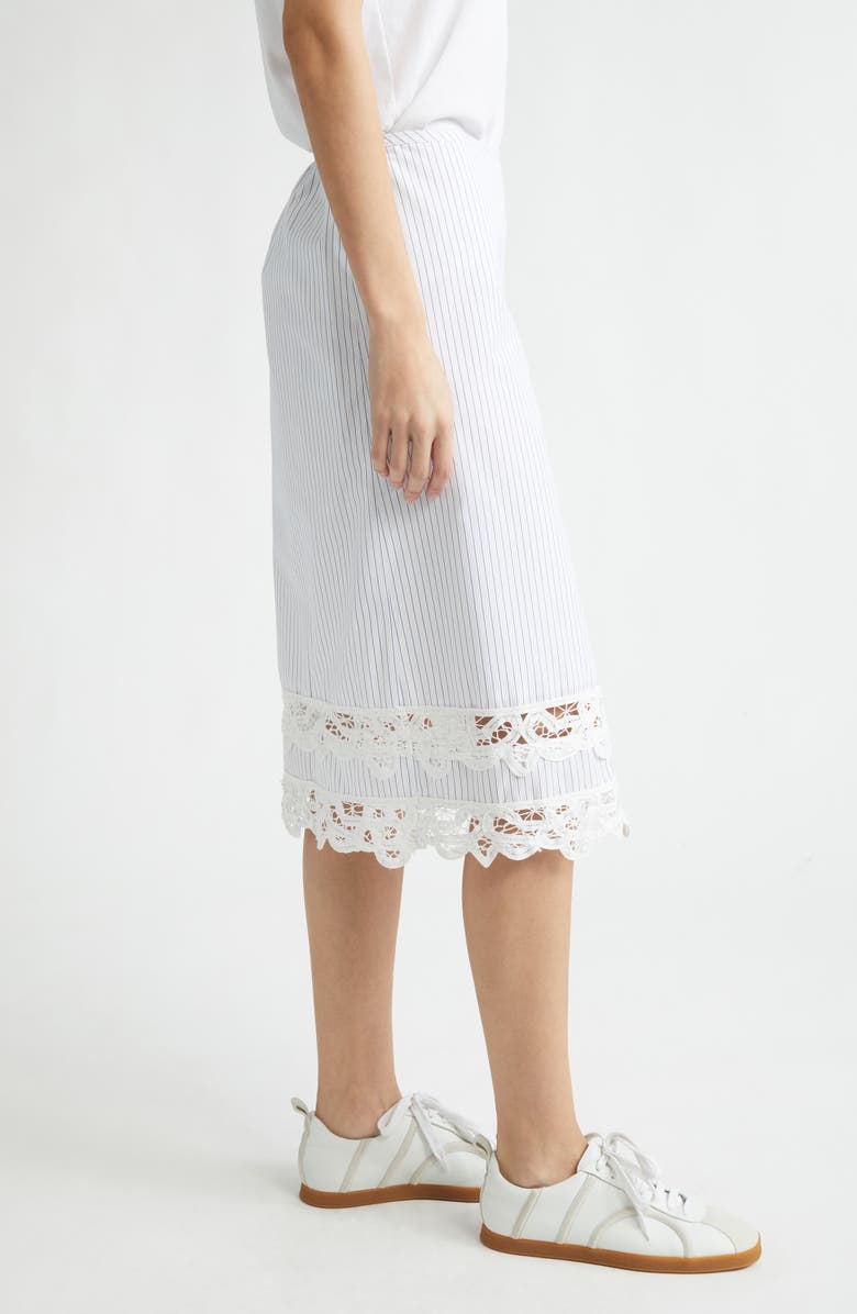 EENK Stripe Lace Trim Cotton Skirt, Alternate, color, Ivory/ Black