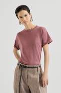 Brunello Cucinelli Sparkling cashmere and silk lightweight knit T-shirt