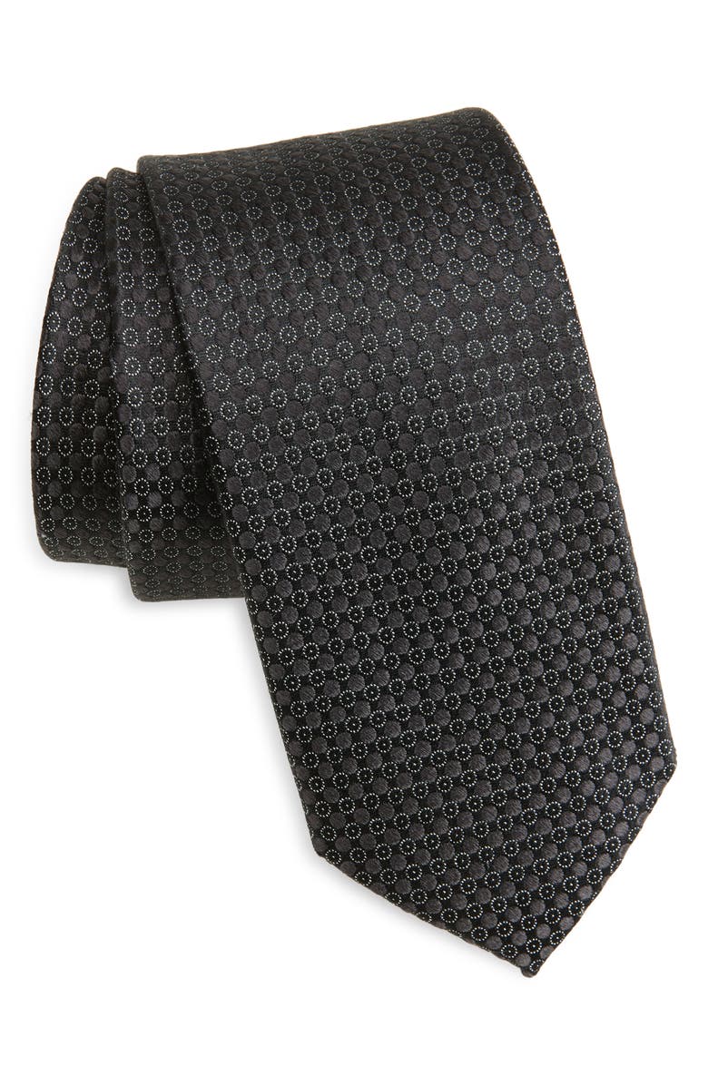 Nordstrom Lorel Dot Jacquard Silk Tie, Main, color, Black