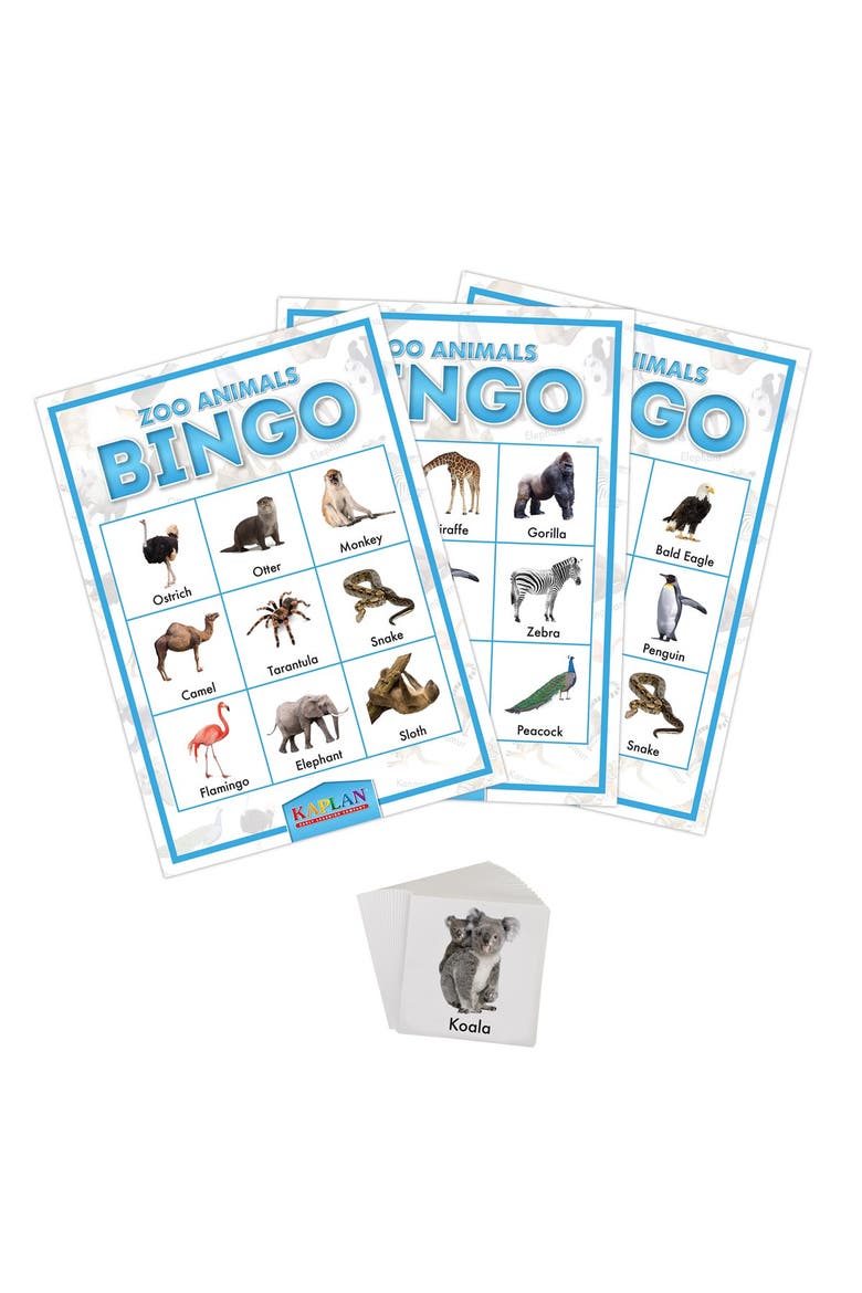 Zoo Animals Bingo Learning Game, Alternate, color, Multi