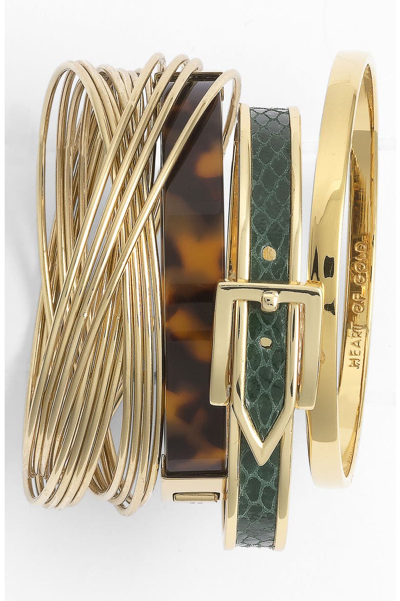Michael Kors Hinged Bangle, Alternate, color, TORTOISE