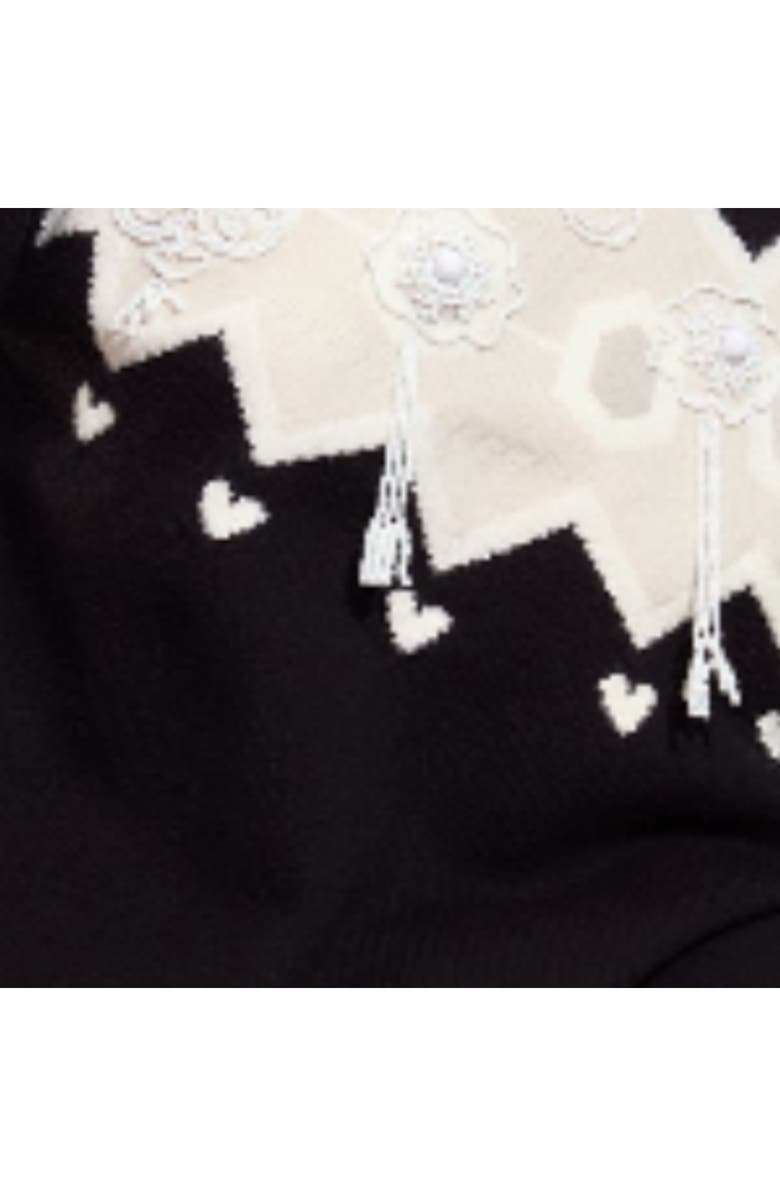 Cynthia Rowley Milei Beaded Sweater, Alternate, color, Black/White