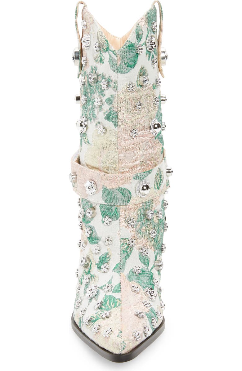 AZALEA WANG Diligent Embroidered Western Boot, Alternate, color, Blush