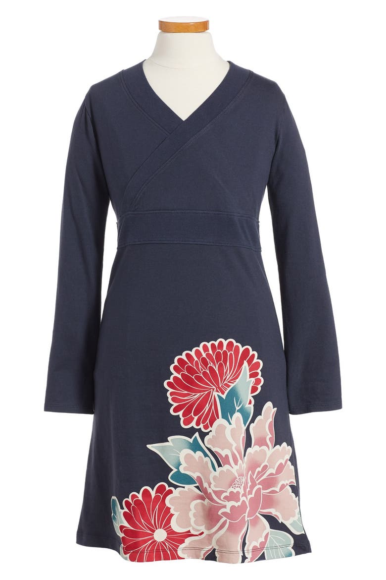 Nori Wrap Neck Dress, Main, color, INDIGO