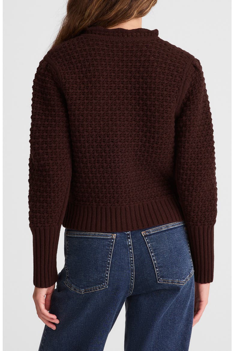 Scalloped Merino Wool Blend Cardigan, Alternate, color, DAMNSEN