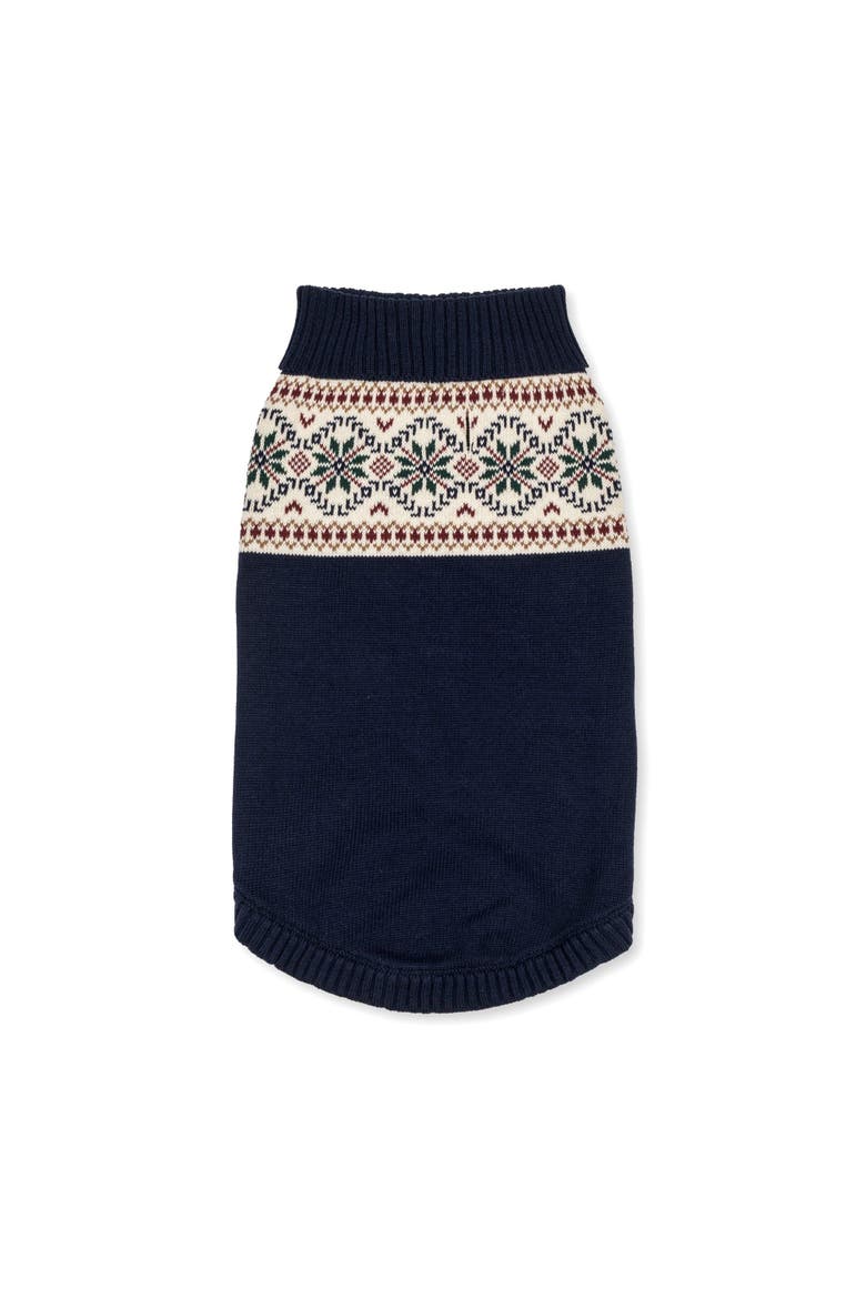 Organic Fair Isle Dog Sweater, Alternate, color, Scottish Snowflake