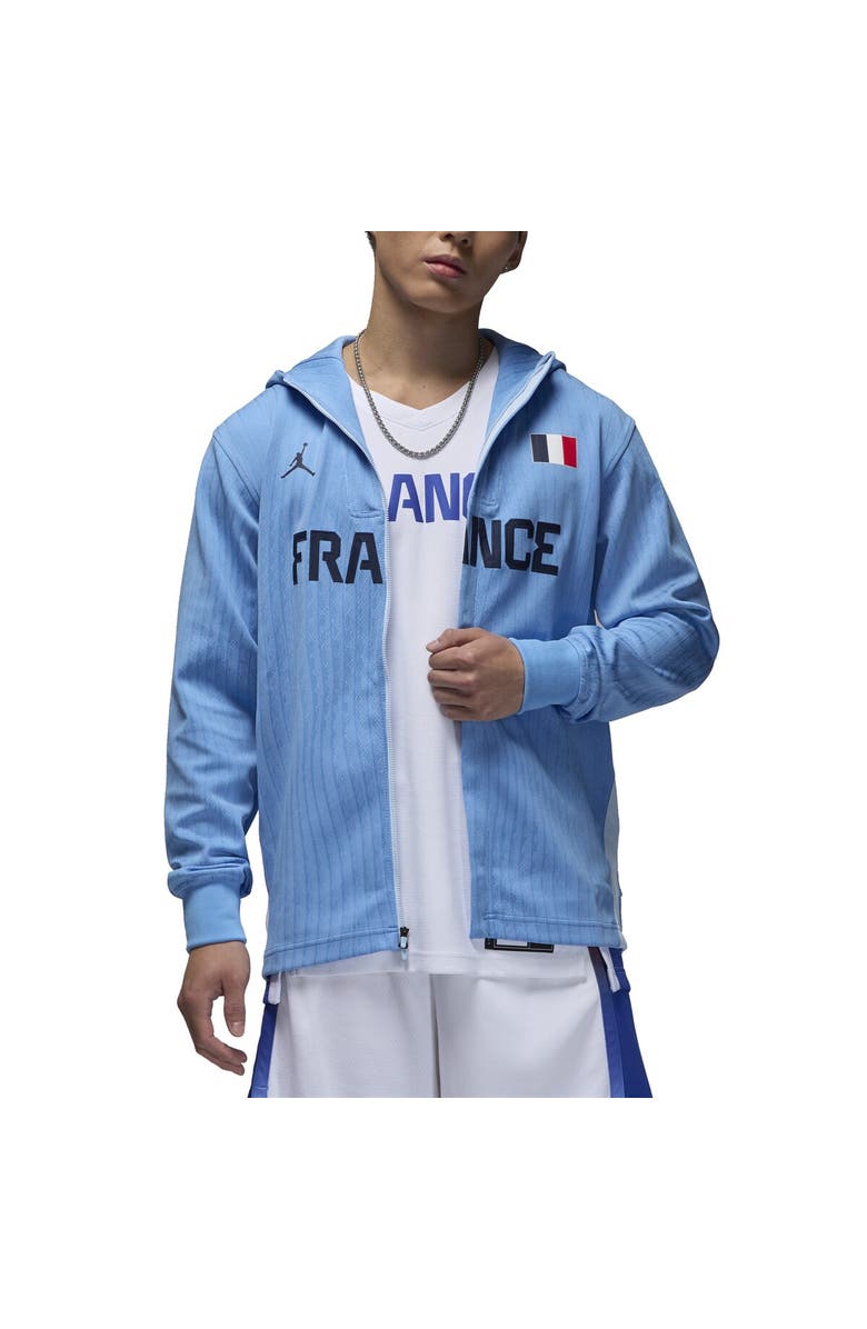 Nike Men's Nike Blue France Basketball Authentic On-Court Game Full-Zip Jacket, Main, color, 