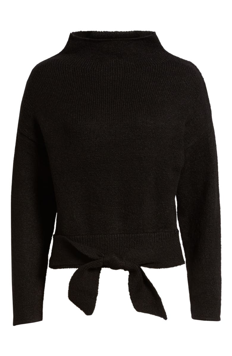 Love By Design Tie Hem Funnel Neck Sweater, Alternate, color, 