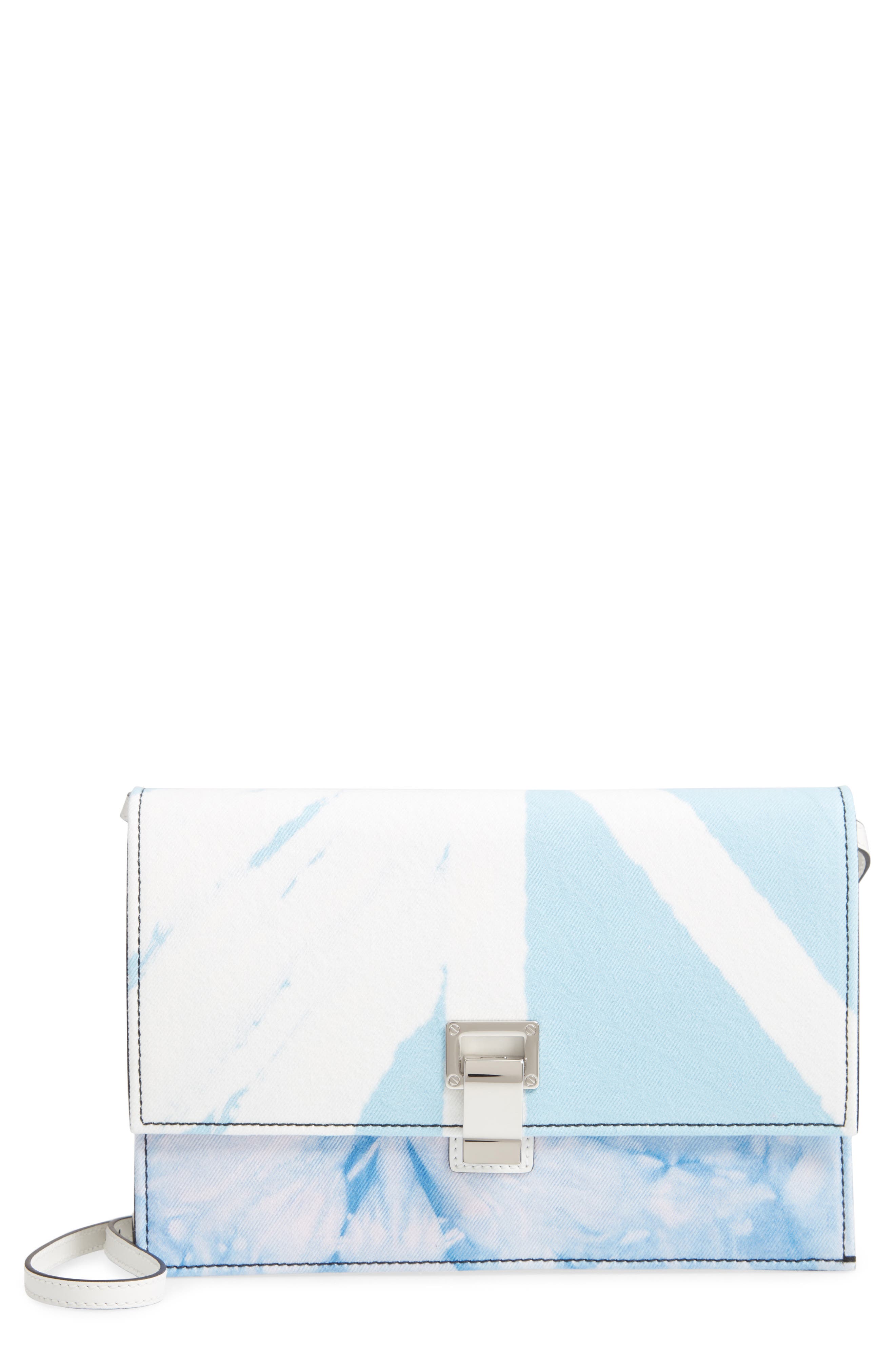 Proenza Schouler Small Lunch Bag Tie Dye Denim Shoulder Bag, Main, color, 