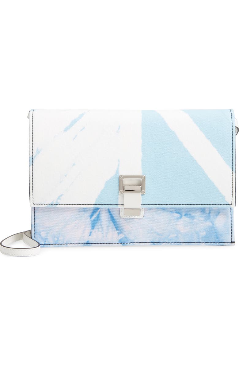 Proenza Schouler Small Lunch Bag Tie Dye Denim Shoulder Bag, Main, color,