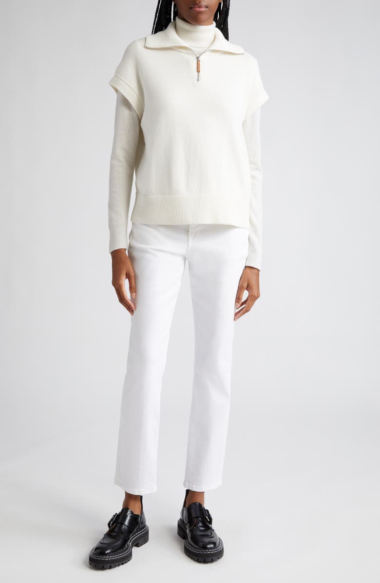 Lafayette 148 New York Cotton & Silk Half Zip Sweater, Alternate, color, 