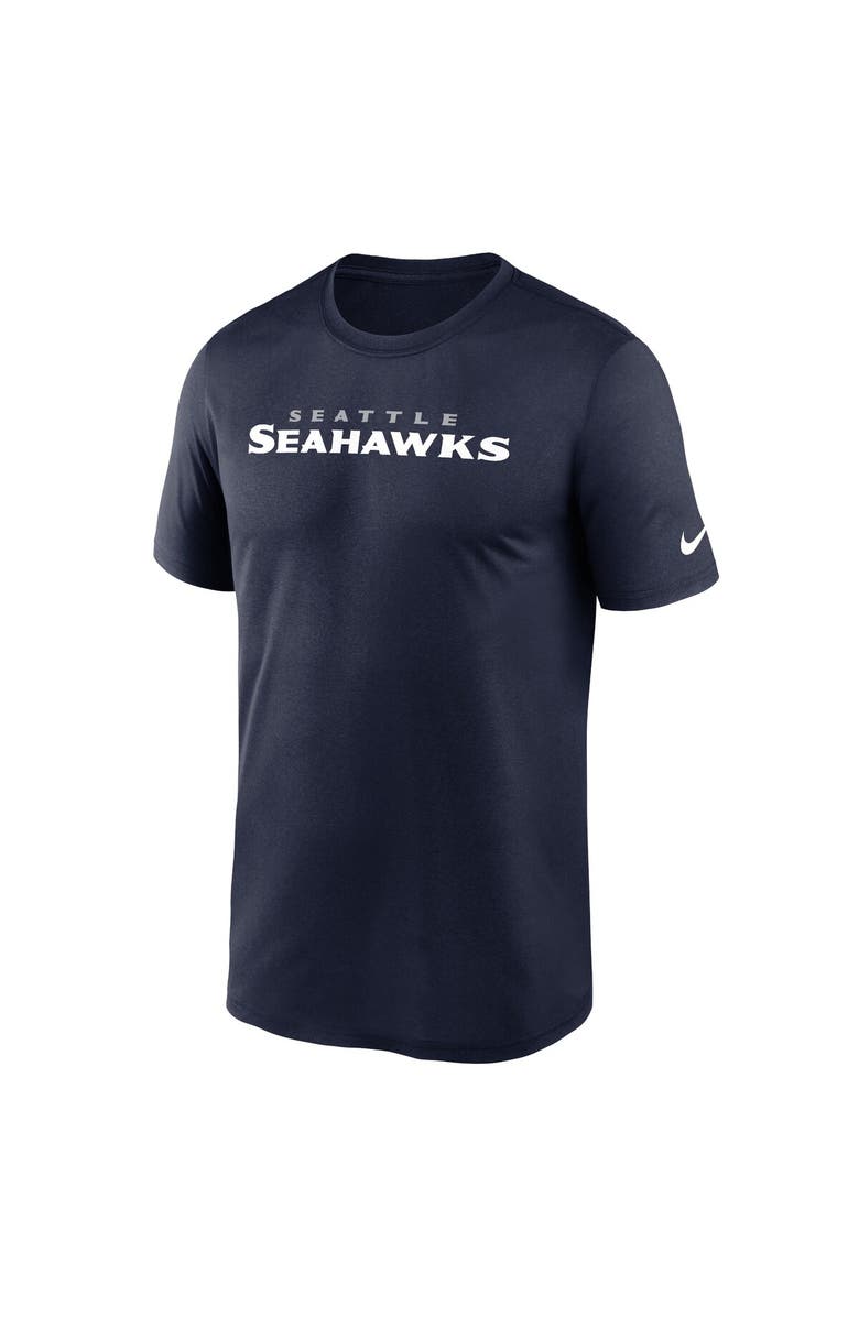 Nike Men's Nike College Navy Seattle Seahawks Primetime Legend Wordmark Performance T-Shirt, Alternate, color, College Navy
