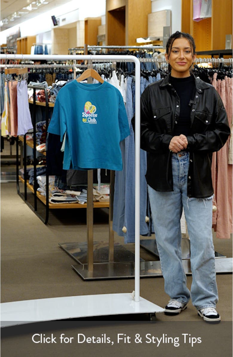 Kids' Oversize Tennis Graphic T-Shirt, sales video thumbnail