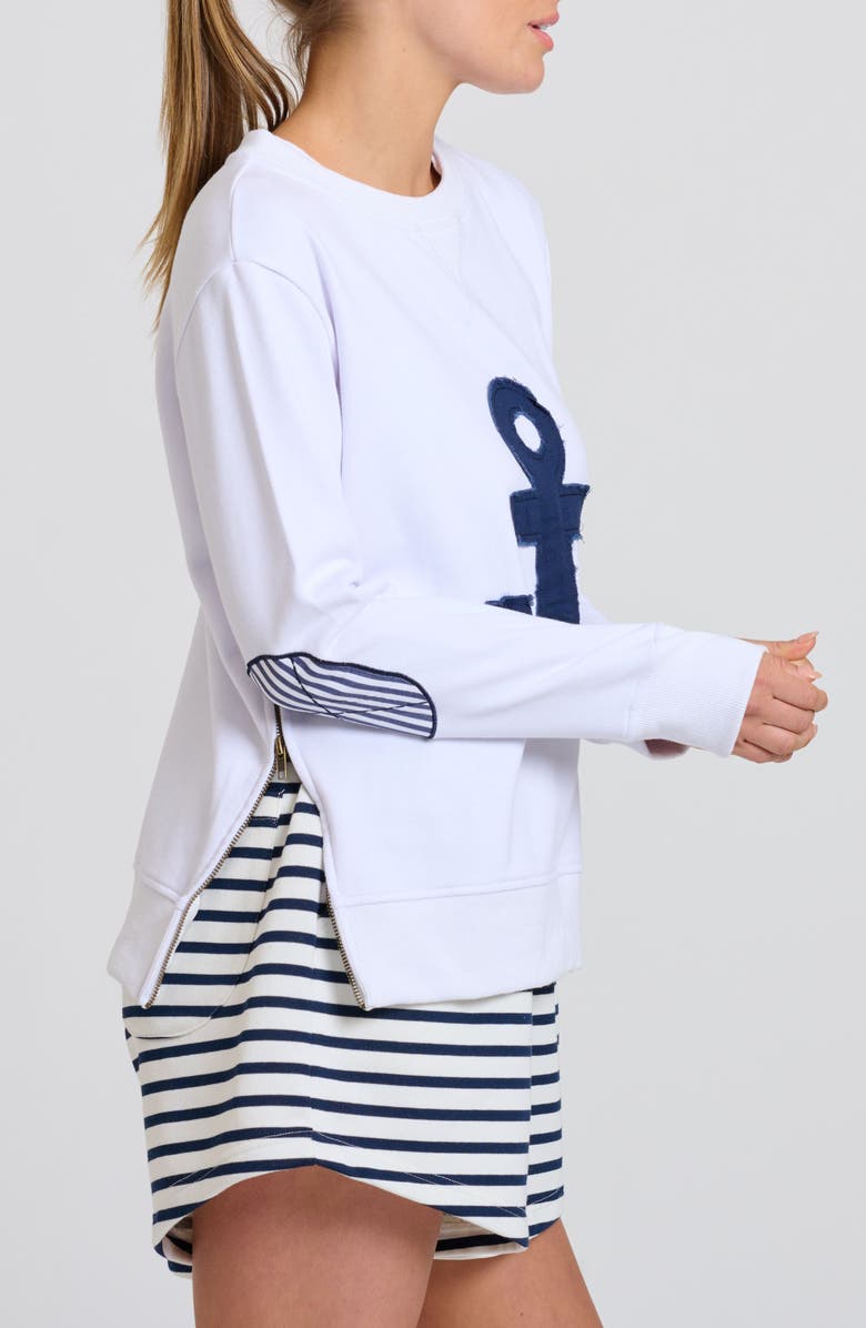 SHIRTY Zipside Nautical Anchor Sweatshirt, Alternate, color, 