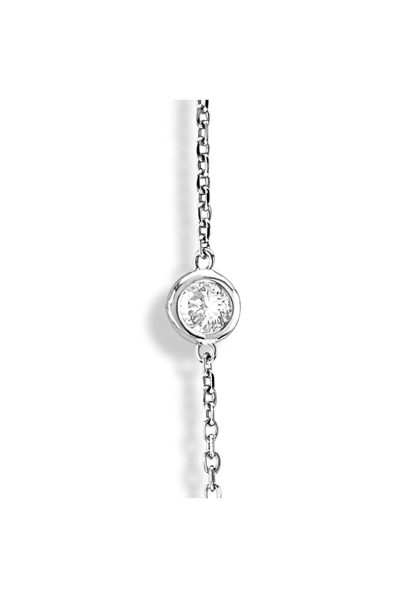 Natural Diamond Station Necklace Bezel-Set 14k(3.0ctw), Alternate, color, White Gold