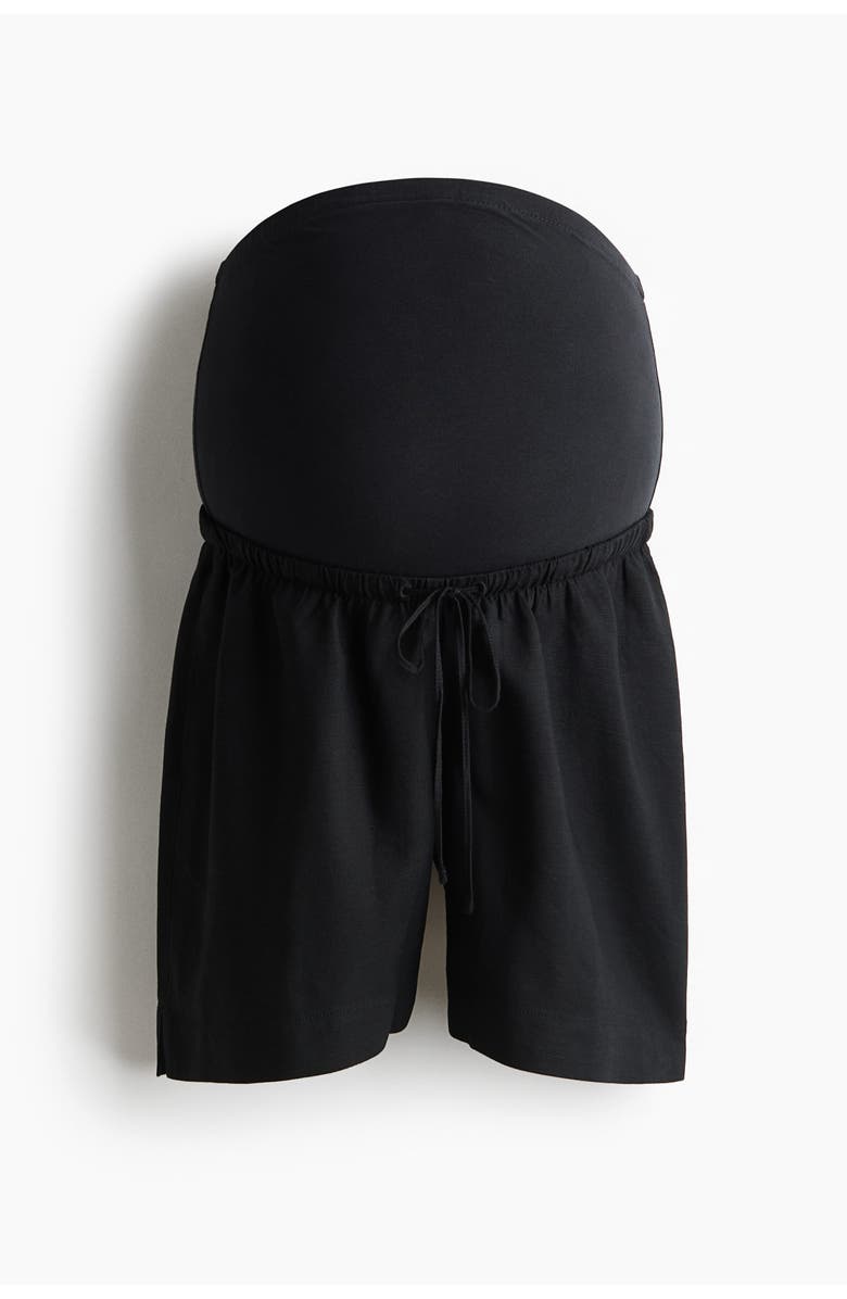 H&M Mama Linen-blend Shorts, Main, color, Black