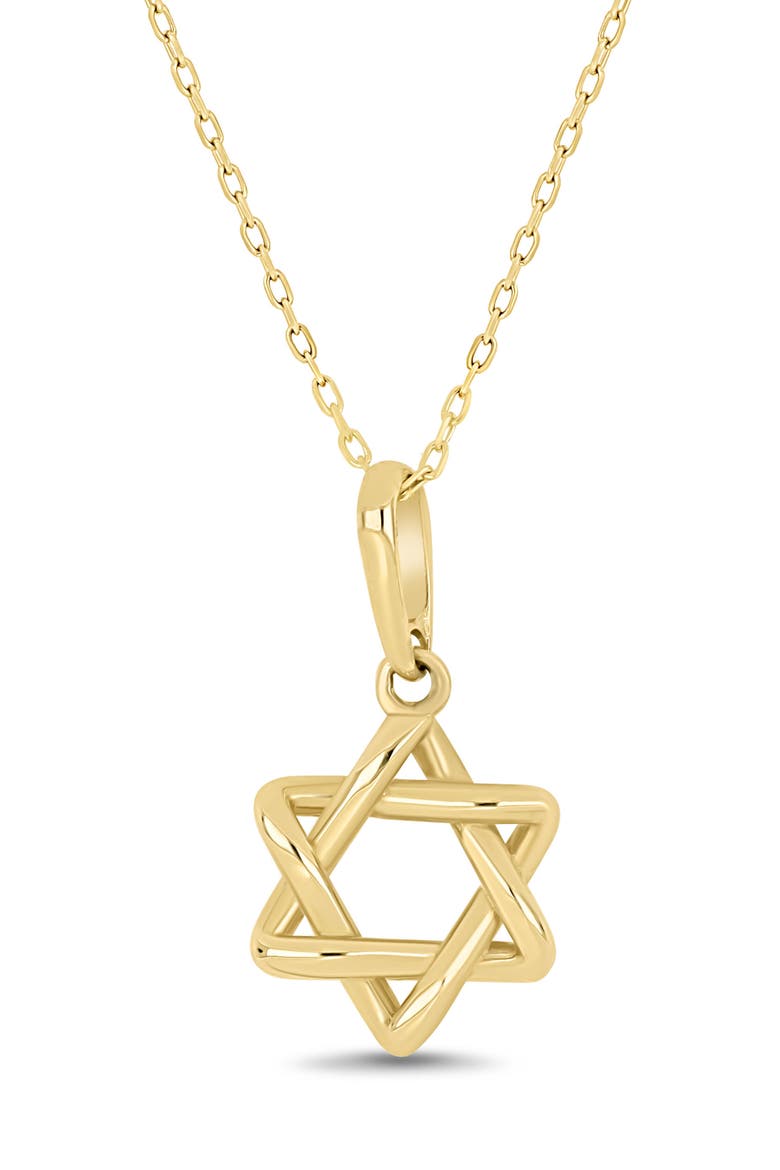 14K Gold Star of David Pendant Necklace, Alternate, color, 14K YELLOW GOLD