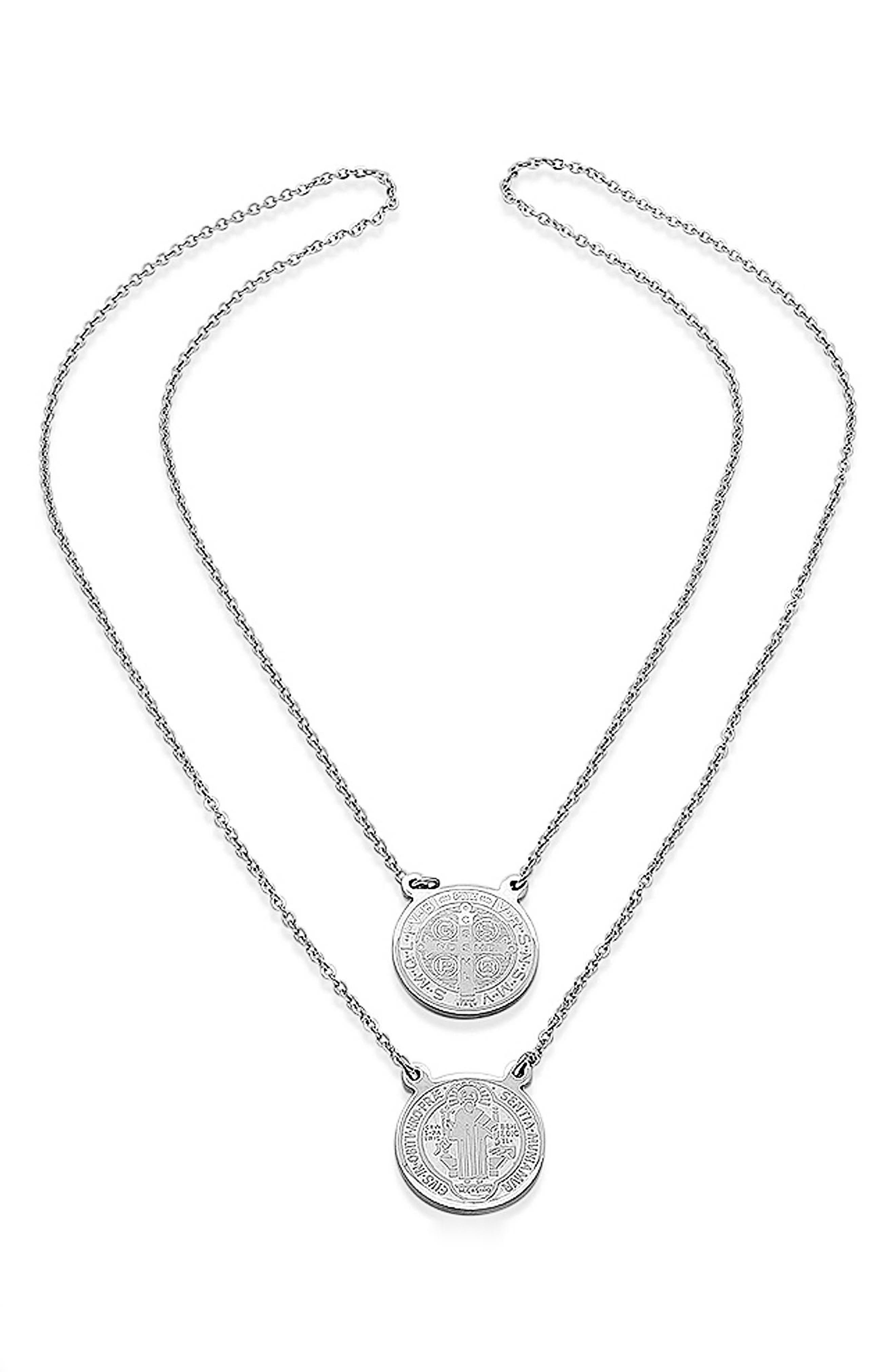 STEELTIME Saint Medallion Pendant Long Necklace
