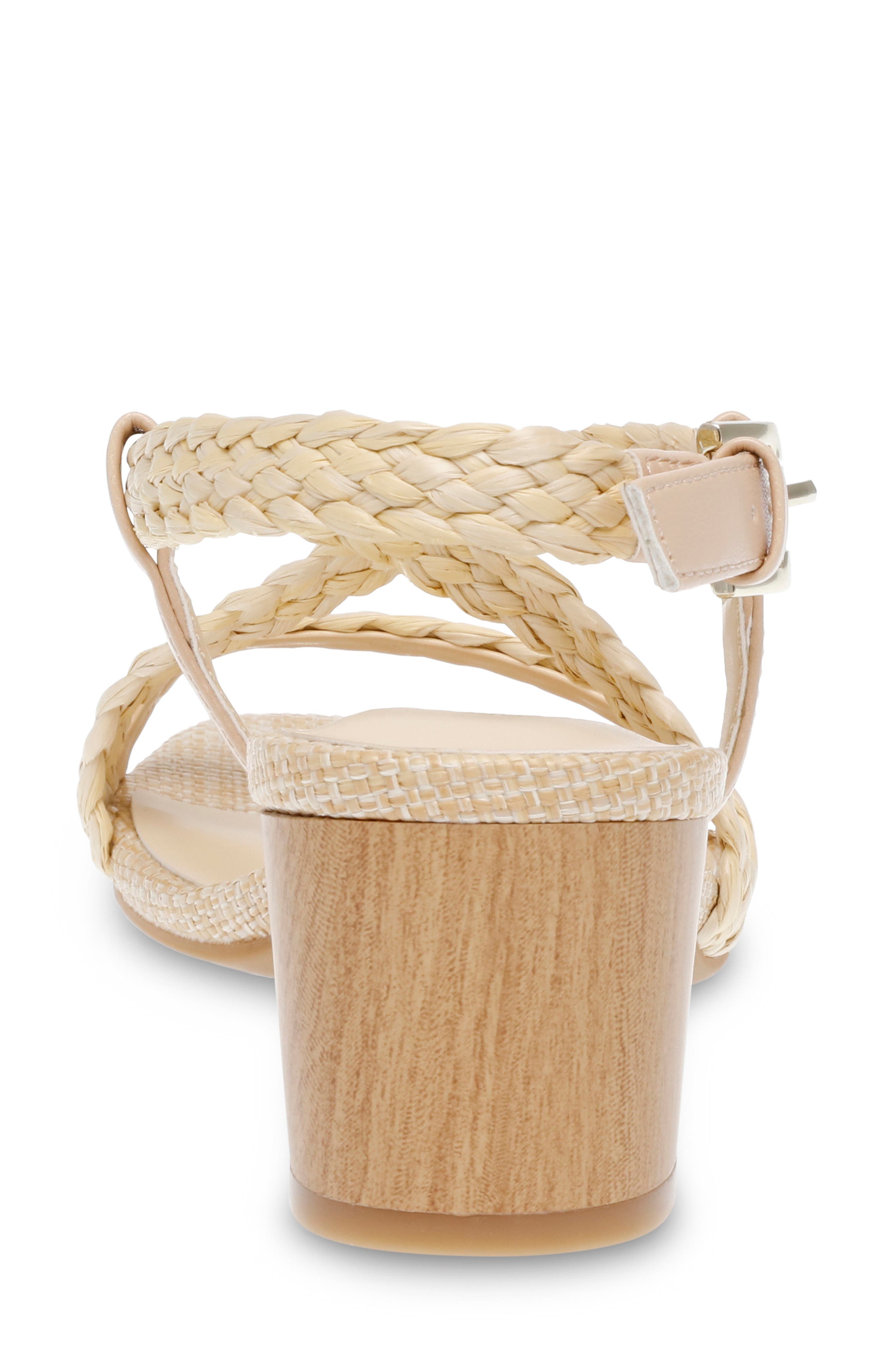Anne Klein Meliza Block Heel Raffia Sandal, Alternate, color, 