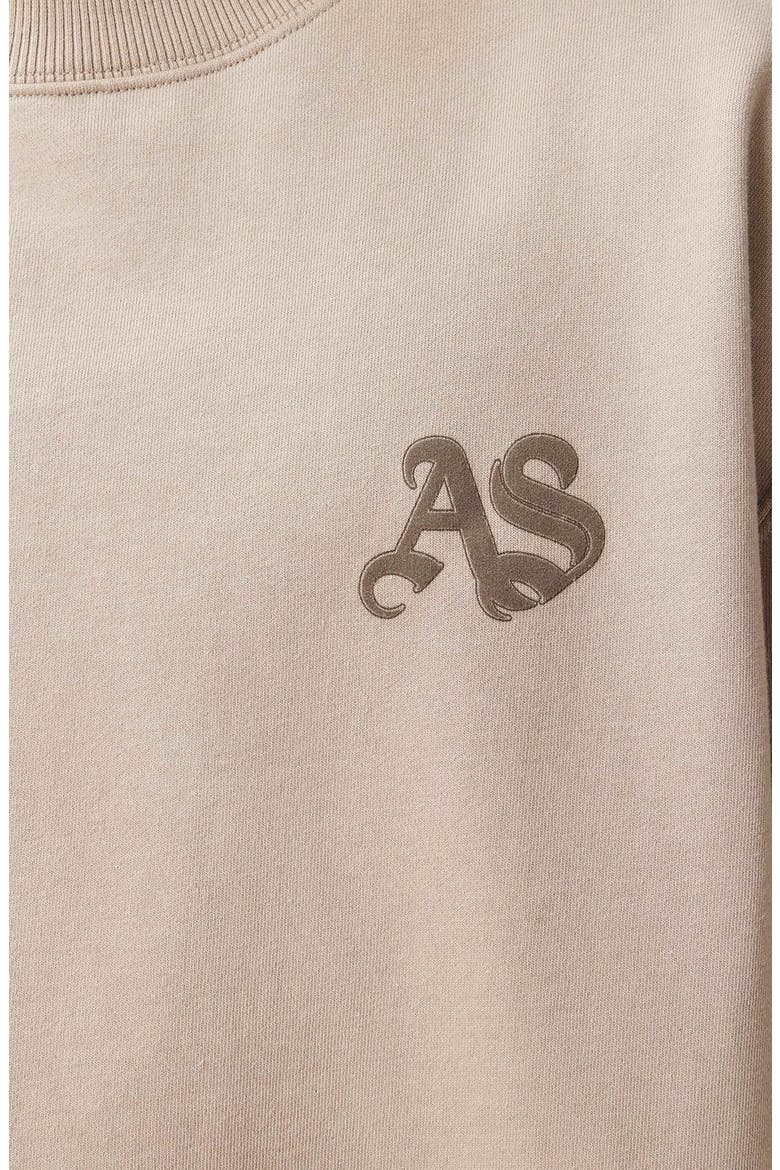 Icon Oversize Cotton Crewneck Sweatshirt, Alternate, color, SANDSTONE BROWN